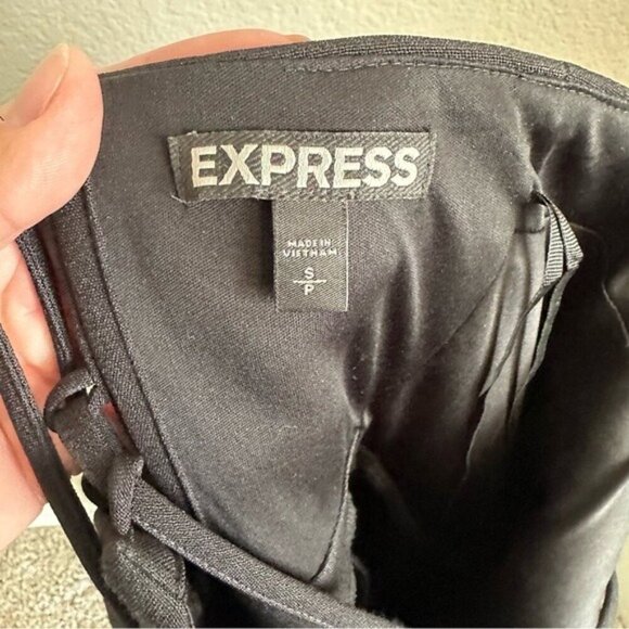 Express Black Chiffon Corset Maxi Dress Sz Small Whimsical Romantic Elegance - Picture 12 of 14